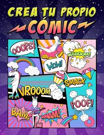 Portada de Crea tu propio cómic: 100 originales plantillas de cómics en blanco para adultos, adolescentes y niños: cubierta de unicornio 2872