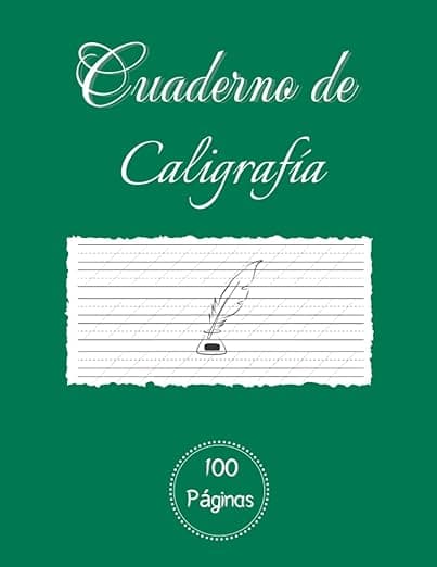 Portada de Cuaderno de Caligrafía: Libro para mejorar la caligrafía para adolescentes y adultos. Papel para practicar Caligrafía y mejorar la escritura a mano. 100 Páginas.