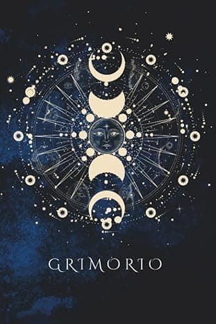 Portada de Grimorio: Libro de las Sombras para Crear Hechizos, Sortilegios y Pociones - Incluye Guía Lunar, de Cristales y Hierbas