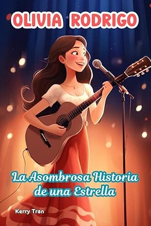 Portada de Olivia Rodrigo: La Asombrosa Historia de una Estrella: Libro de biografía ilustrada para niños y niñas sobre la cantautora