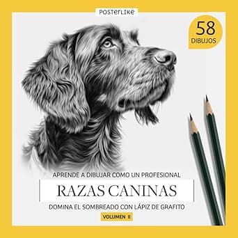 Portada de Aprende a dibujar como un profesional razas caninas. Domina el sombreado con lápiz de grafito - Volumen II: Libro de ejercicios de Dibujo Artístico ... Mixtas para Artistas de Todas las Edades)