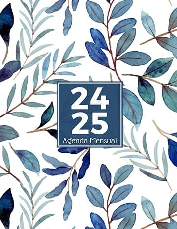 Portada de Agenda Mensual 2024-2025: Planificador Personal 2 Años De Enero 2024 a Diciembre 2025 (Español, Tamaño A4) - Acuarela Floral