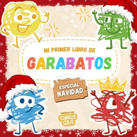 Portada de Mi primer libro de garabatos. Especial Navidad: Libro de colorear la Navidad. Idea de regalo para niños y niñas de 1 a 3 años.