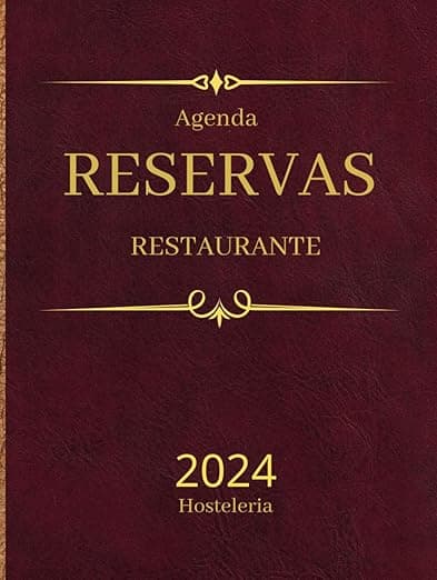 Portada de Agenda Reservas Restaurante - Hostelería. Dos paginas por dia: Premium tapa dura, calendario con fechas para organizar reservas de mesas en ... hoteles, pizzerias, pubs o bistros. Tamaño A4