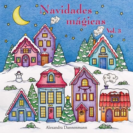 Portada de Navidades mágicas - Volumen 3: Libro navideño de colorear para la relajación y la meditación.