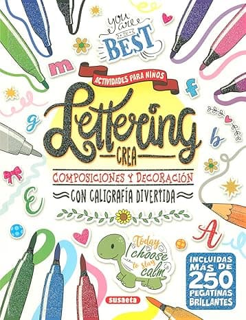 Portada de Lettering. Crea composiciones y decoración (Lettering con pegatinas)