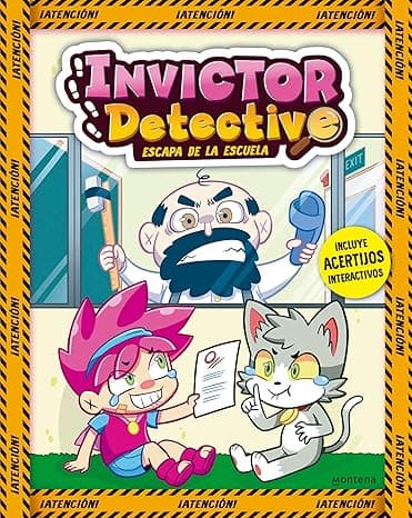 Portada de Invictor Detective escapa de la escuela (Invictor Detective 2): Incluye acertijos interactivos